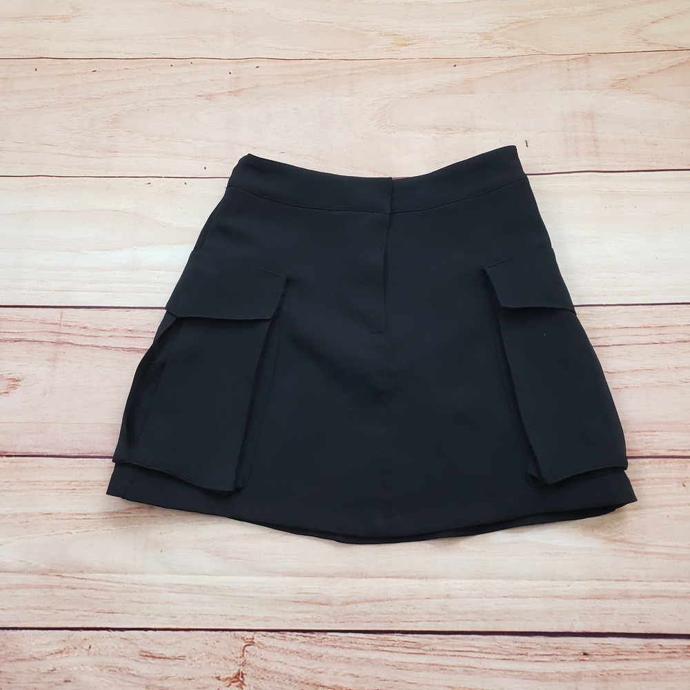 NEW Love‎ by Design Black Cargo Mini Skirt Womens Small Black Nordstrom Pockets